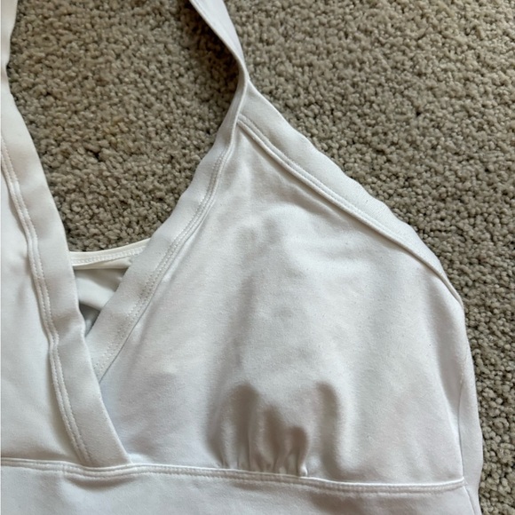 Women's NWT Title Nine workout White Solid Dream Halter Bra Top Shirt large - Picture 4 of 11
